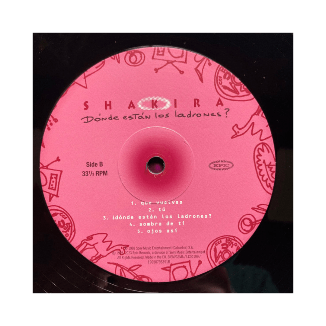 Shakira ¿ Donde Estan Los Ladrones ? Black Negro Lp Vinyl Versión Del Álbum Estándar Vinilo4