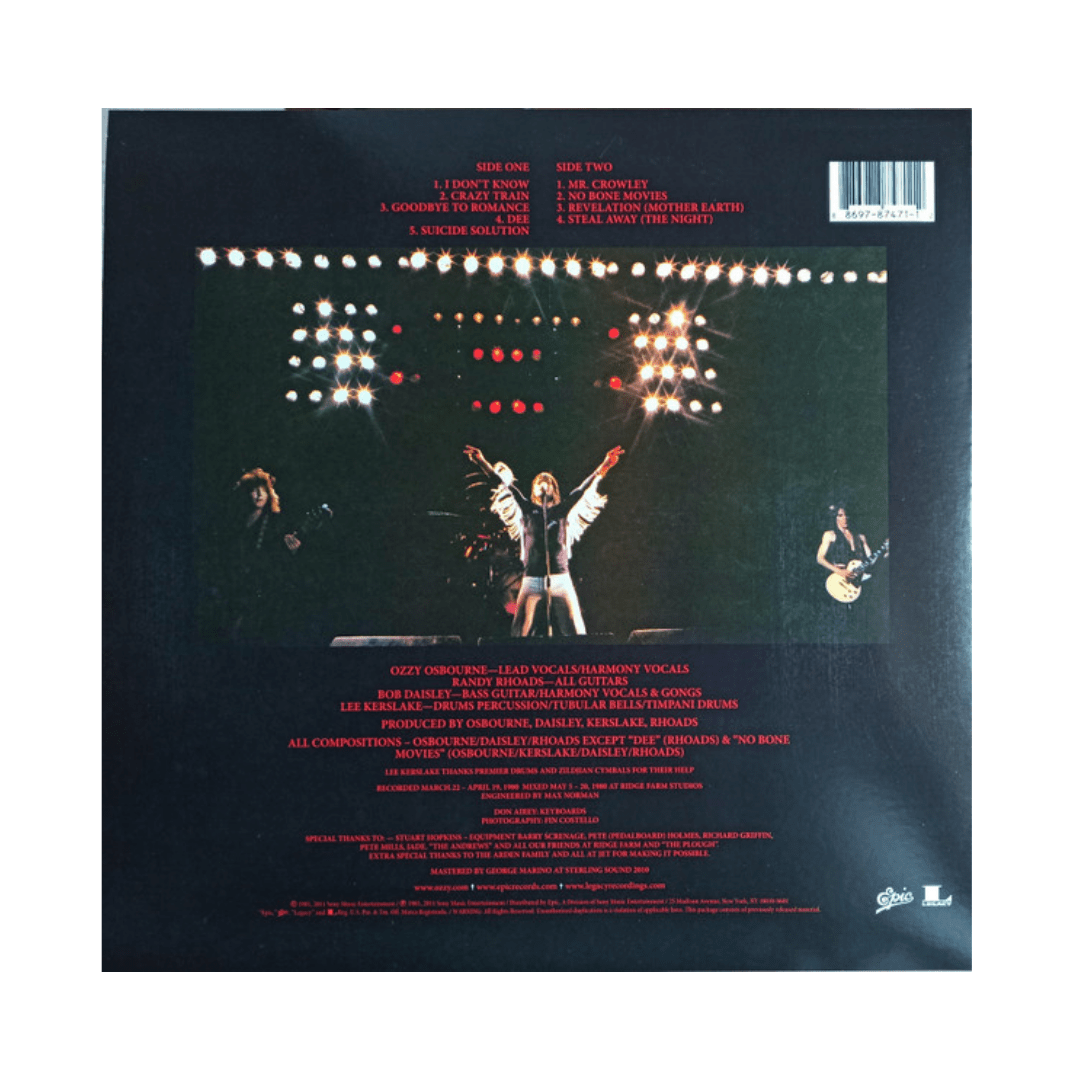 Ozzy Osbourne Blizzard Of Ozz Vinilo4