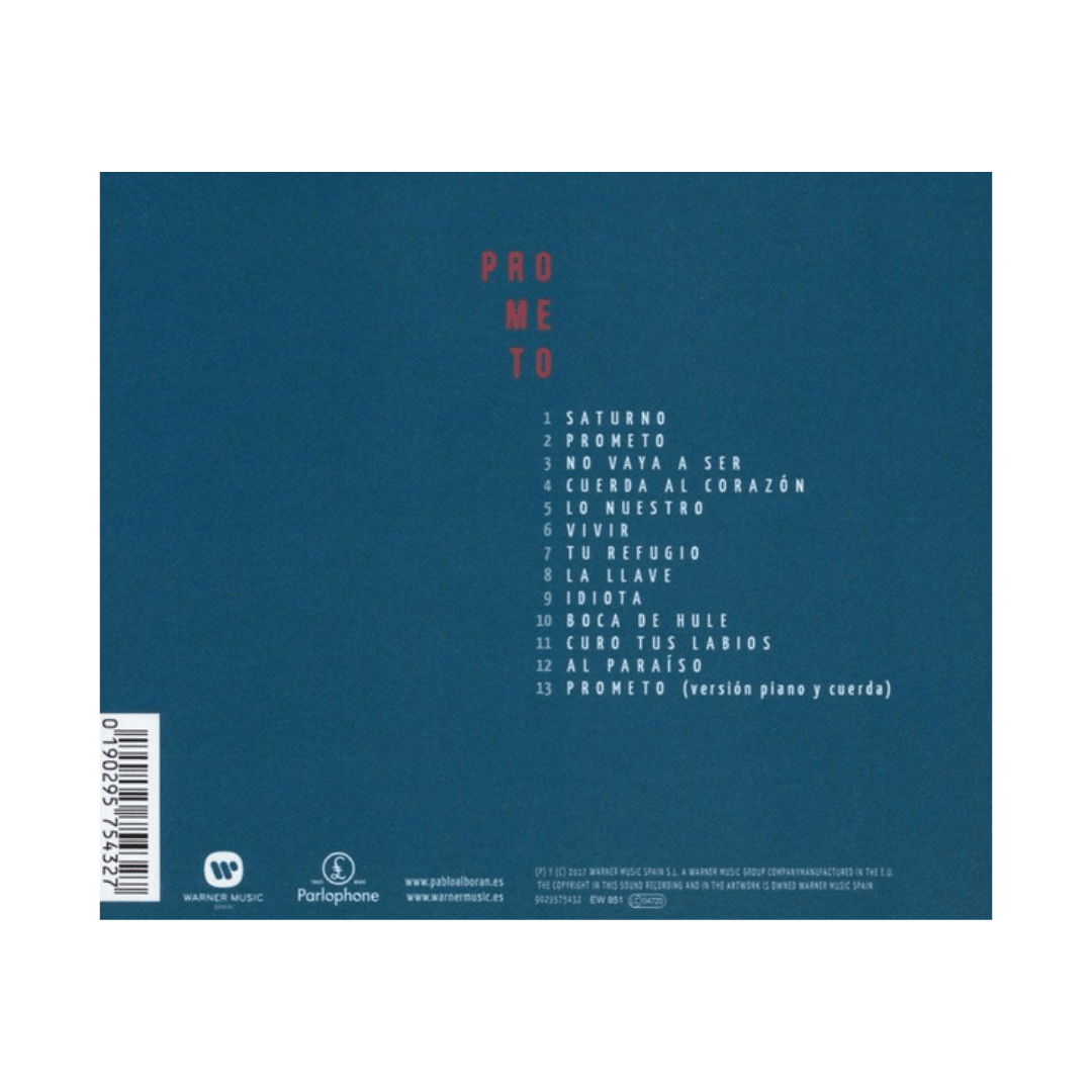Pablo Alboran - Prometo Jewel Case CD2