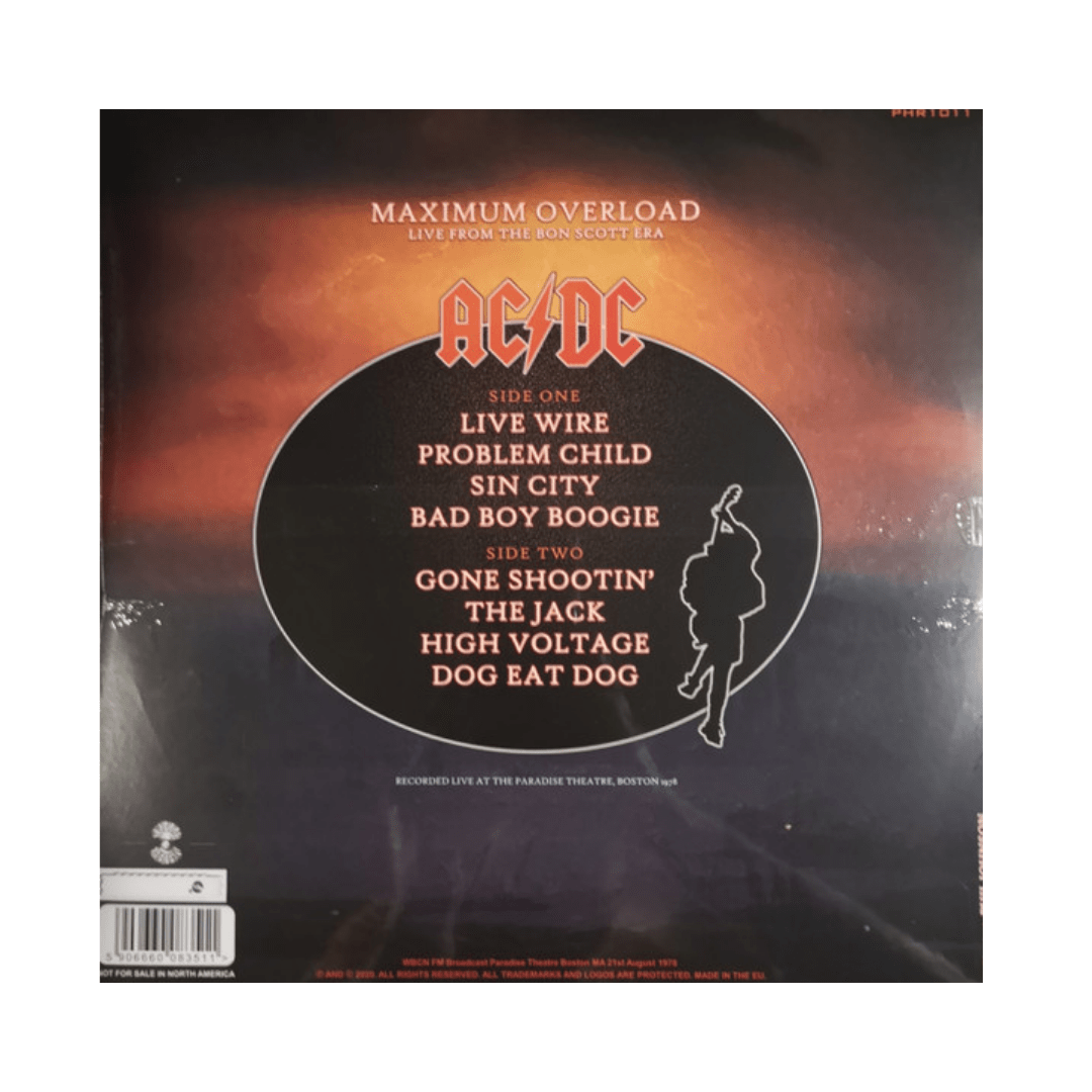 AC/DC Maximum Overload Live At The Paradise Theatre 1978 Vinilo2