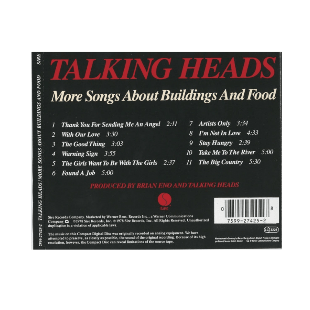 Talking Heads More Songs About Buildings And Food cd2