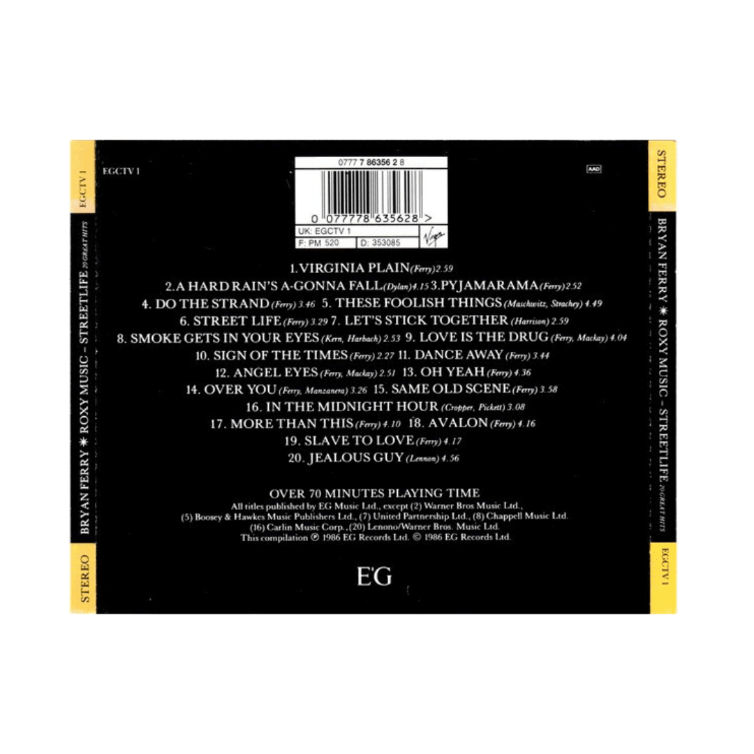 Bryan Ferry / Roxy Music Street Life 20 Great Hits CD2