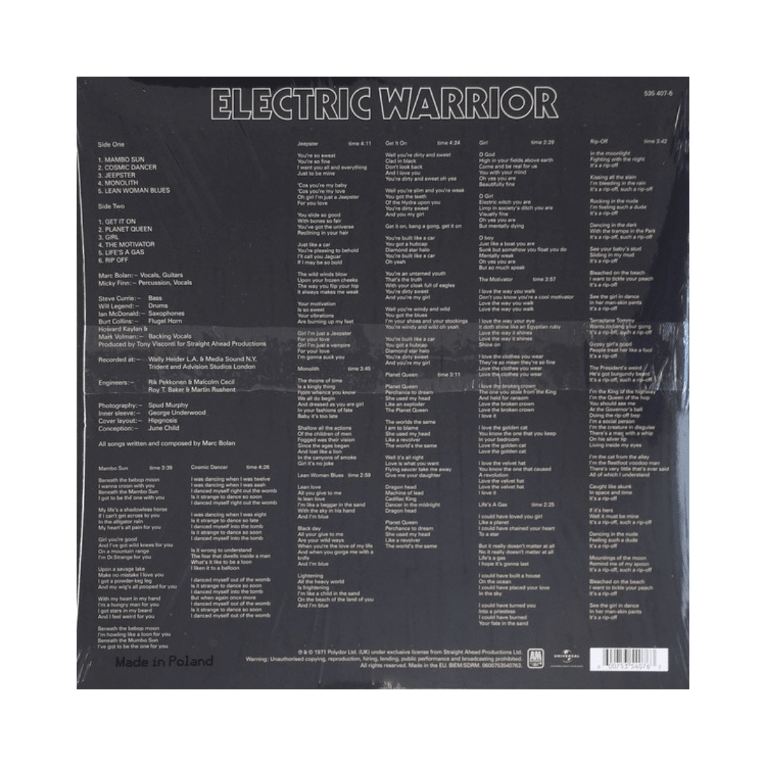 T. Rex Electric Warrior Vinilo2