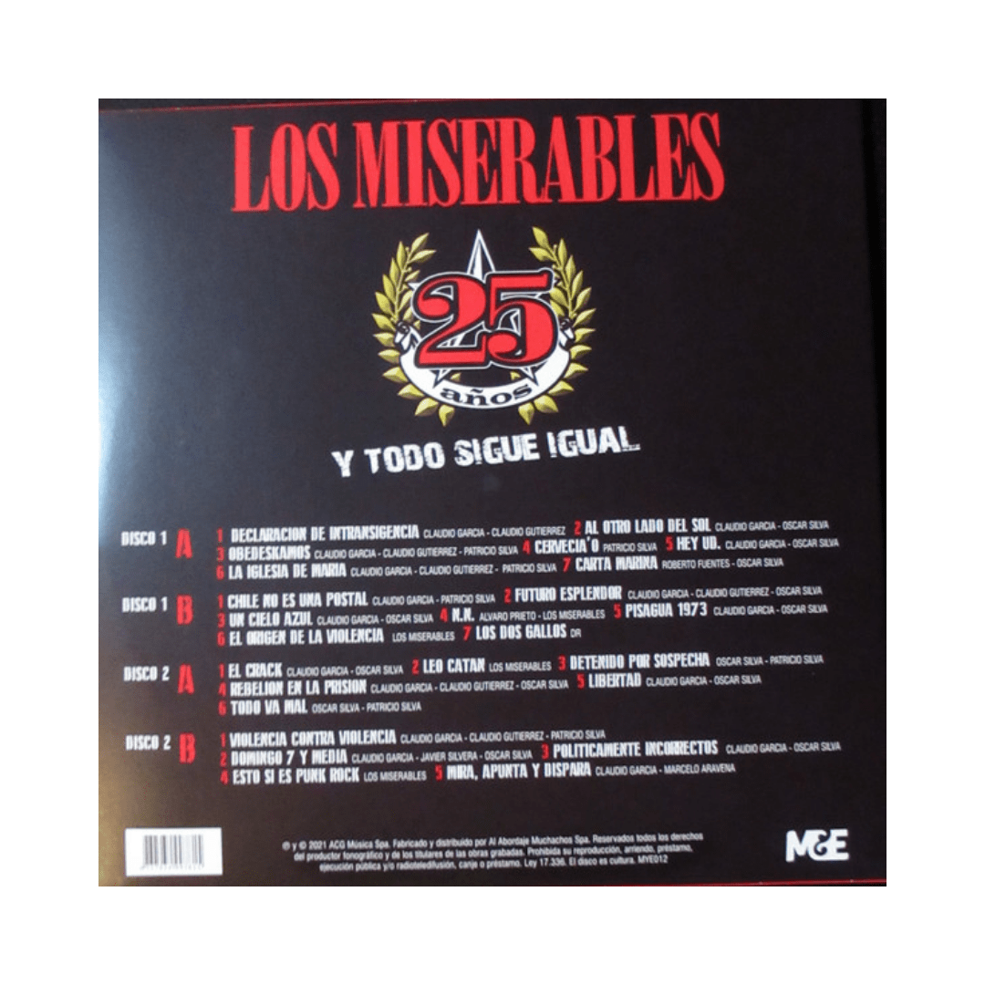 Los Miserables 25 Años Y Todo Sigue Igual Vinilo2