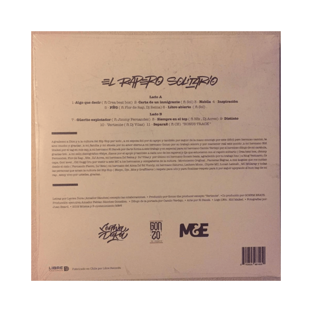 Lenwa Dura El Rapero Solitario Vinilo2