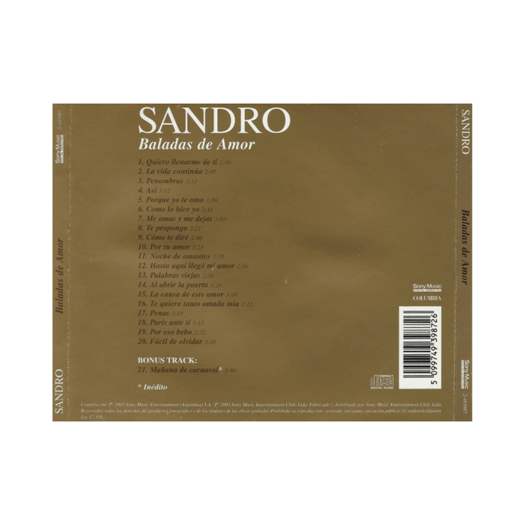 Sandro Baladas De Amor Cd2