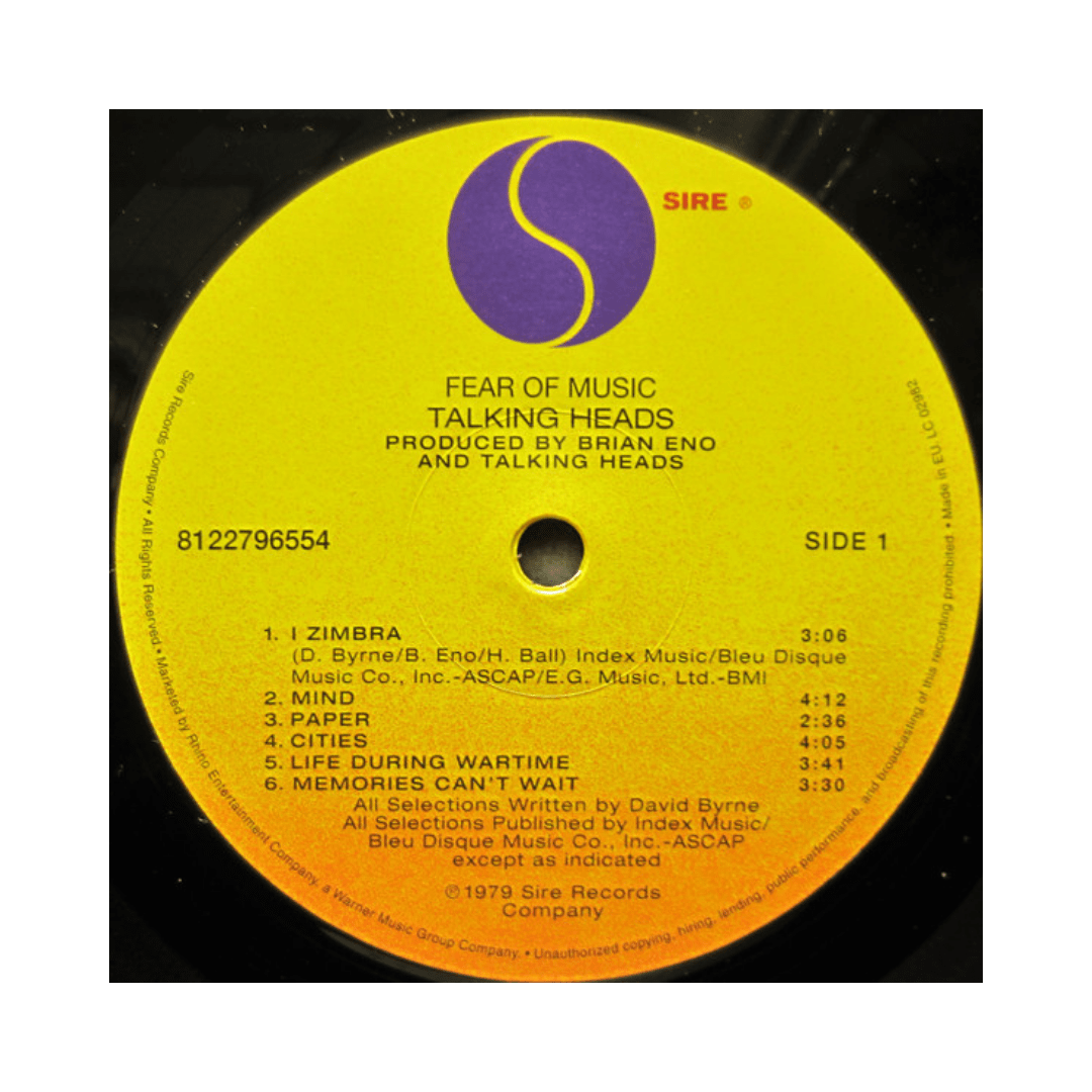 Talking Heads Fear Of Music Vinilo4