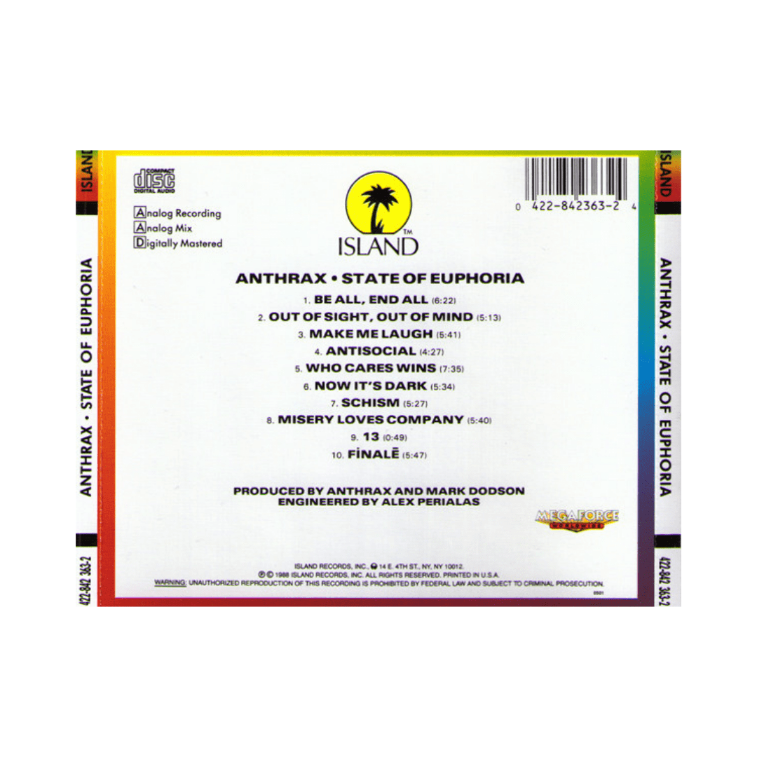 Anthrax State Of Euphoria Cd2