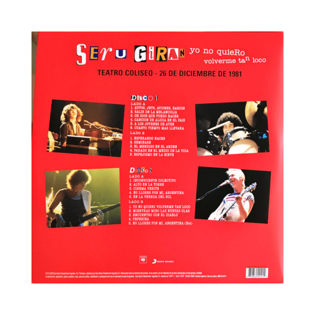 Seru Giran, Yo No Quiero Volverme Tan Loco 2lps vinilo2