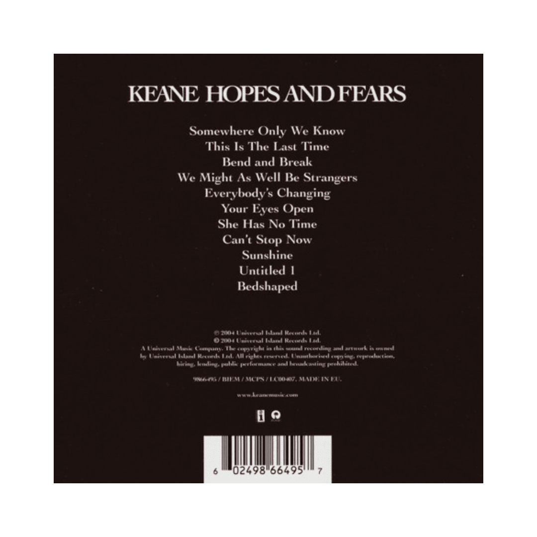Keane Hopes And Fears Cd2