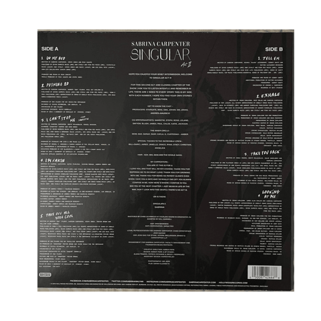 Sabrina Carpenter Singular Act II Vinilo2