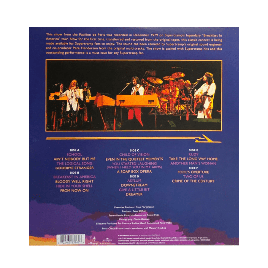 Supertramp Live In Paris '79 Vinilo3
