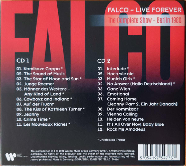 Falco Live Forever (The Complete Show – Berlin 1986) CD2