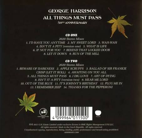 George Harrison All Things Must Pass Cd3