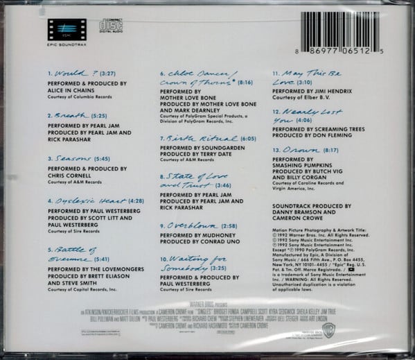 Singles Original Motion Picture Soundtrack Cd1