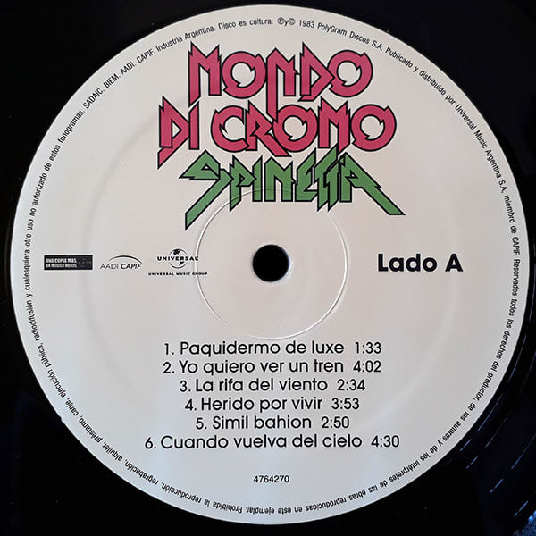 Luis Alberto Spinetta Mondo Di Cromo Vinilo3
