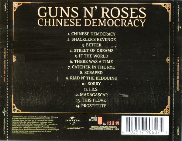 Guns N' Roses Chinese Democracy Cd2