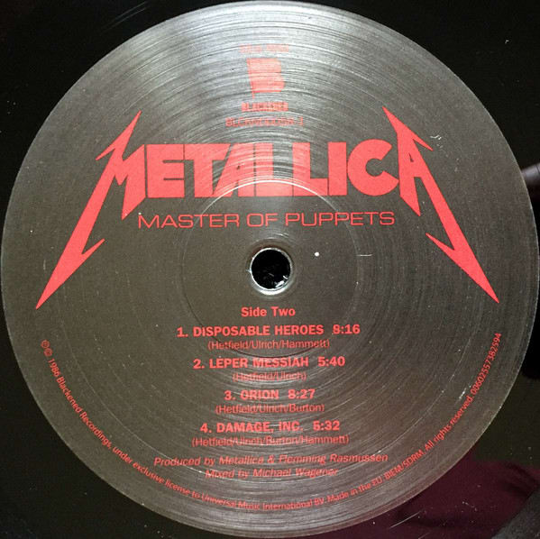Metallica Master Of Puppets Vinilo5