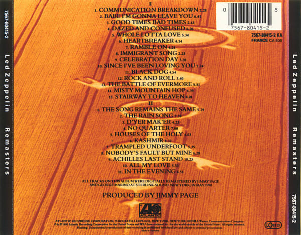 Led Zeppelin Remasters Nuevo Y Sellado Cd2