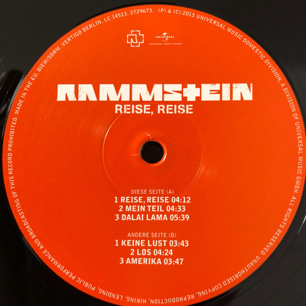 Rammstein Reise, Reise  Vinilo3