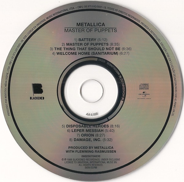 Metallica Master Of Puppets Cd3