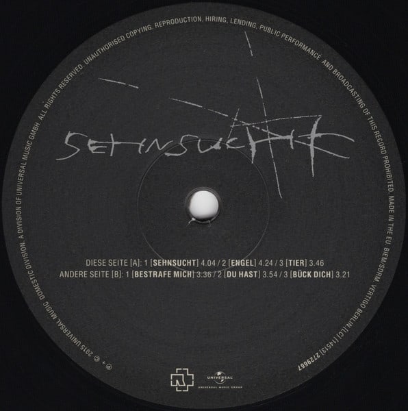 Rammstein Sehnsucht Vinilo3