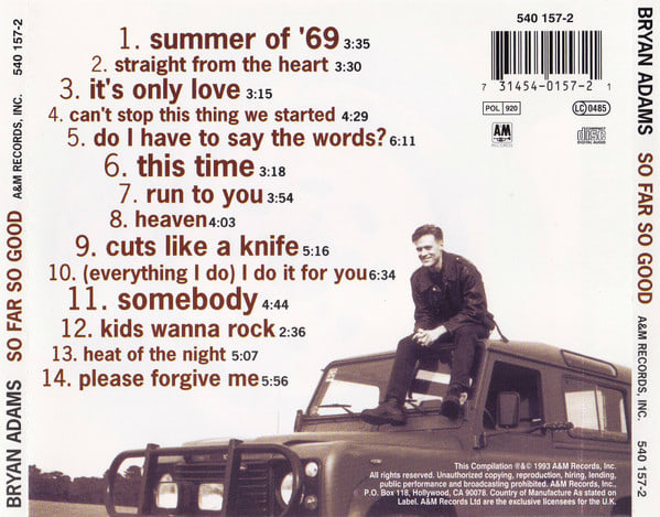 Bryan Adams So Far So Good Cd2