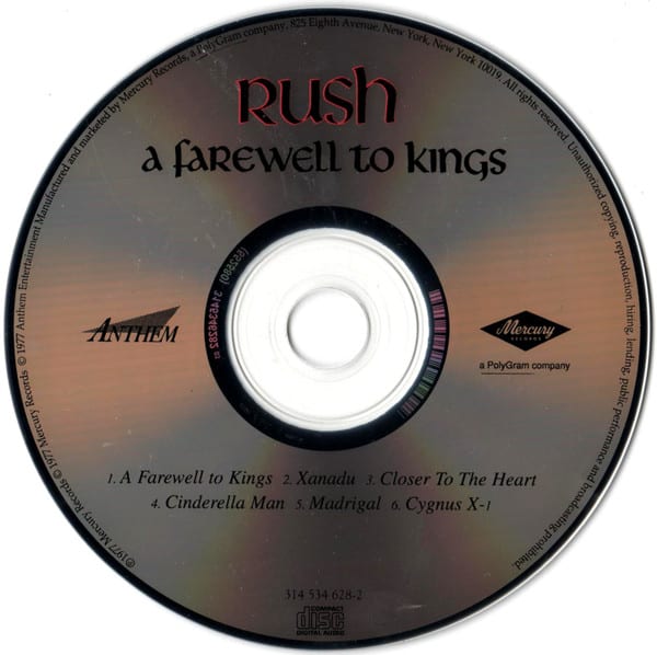 Rush A Farewell To Kings Cd3