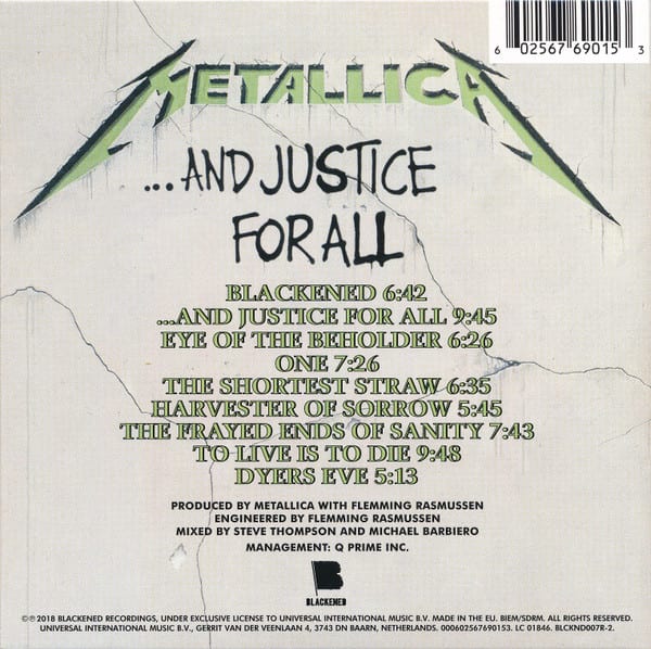 Metallica …And Justice for All Cd2