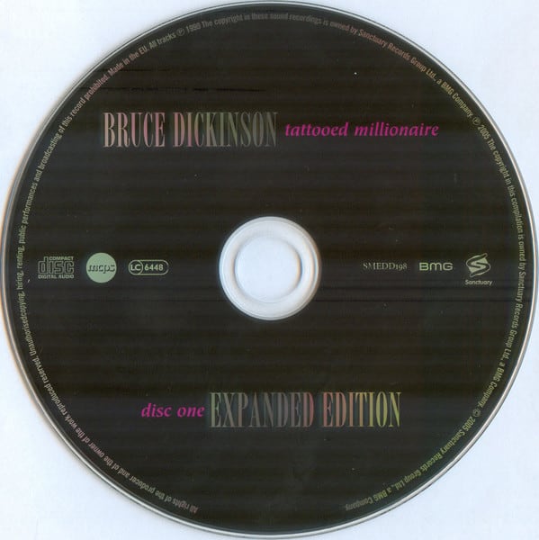 Bruce Dickinson Tattooed Millionaire Cd3