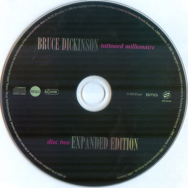 Bruce Dickinson Tattooed Millionaire Cd4