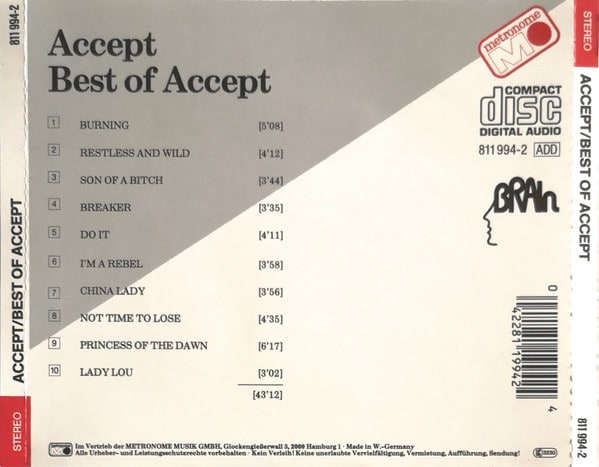 Accept Best Of Accept CD2