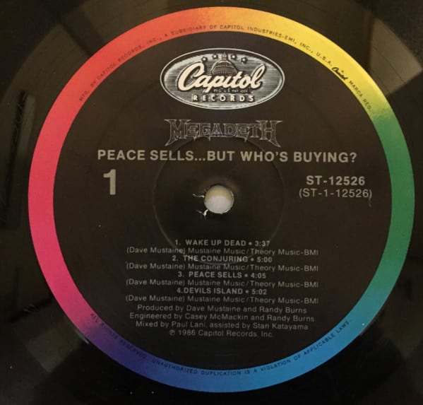 Megadeth Peace Sells..but Who's Buying? Vinilo4