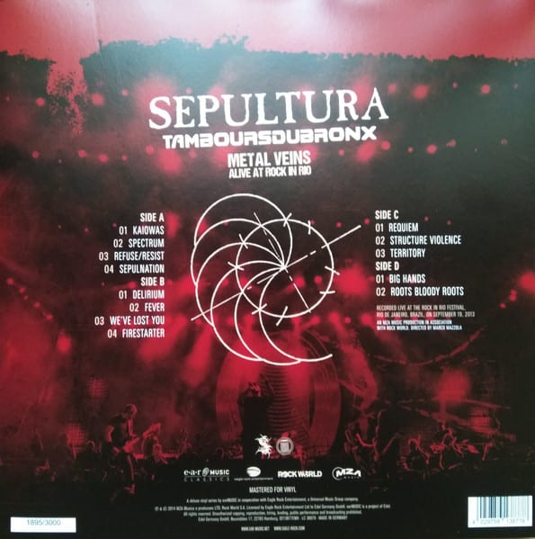 Sepultura & Les Tambours Du Bronx Metal Veins Alive Vinilo2