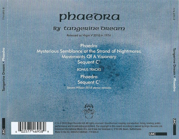Tangerine Dream Phaedra Cd2
