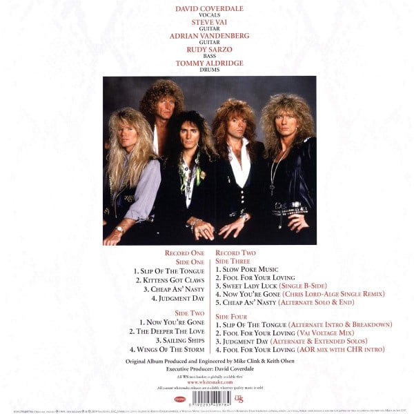 Whitesnake Slip Of The Tongue Nuevo Y Sellado Vinilo3