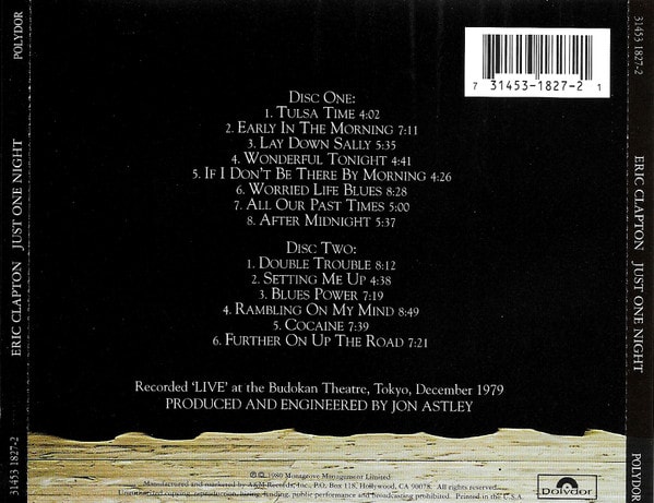 Eric Clapton Just One Night Cd1