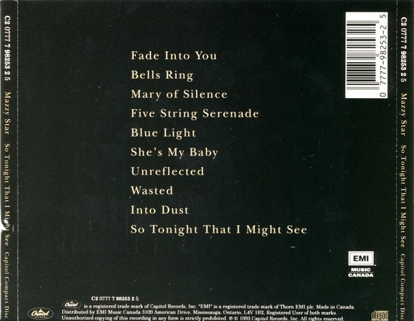 Mazzy Star So Tonight That I Might See Cd2