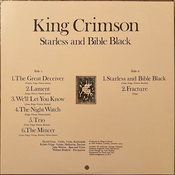 King Crimson Starless And Bible Black Vinilo1