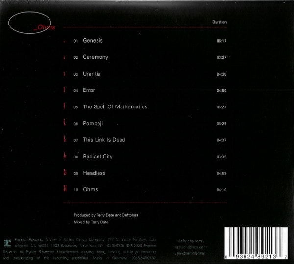 Deftones Ohms  Cd2