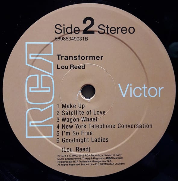 Lou Reed Transformer Remasterizado Nuevo Importado Vinilo4