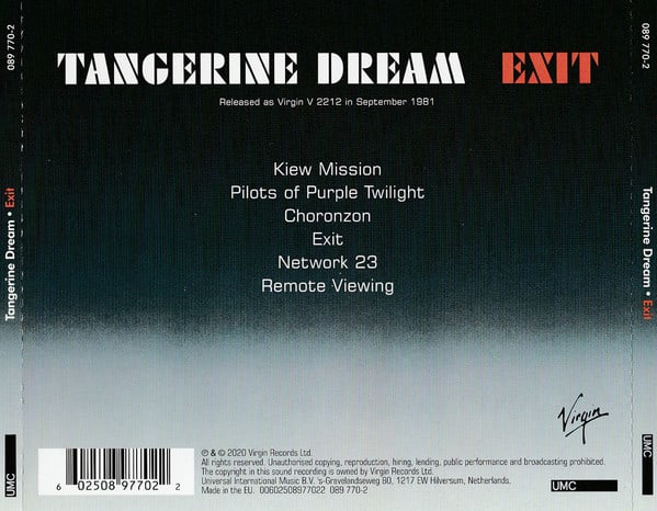 Tangerine Dream Exit Cd2