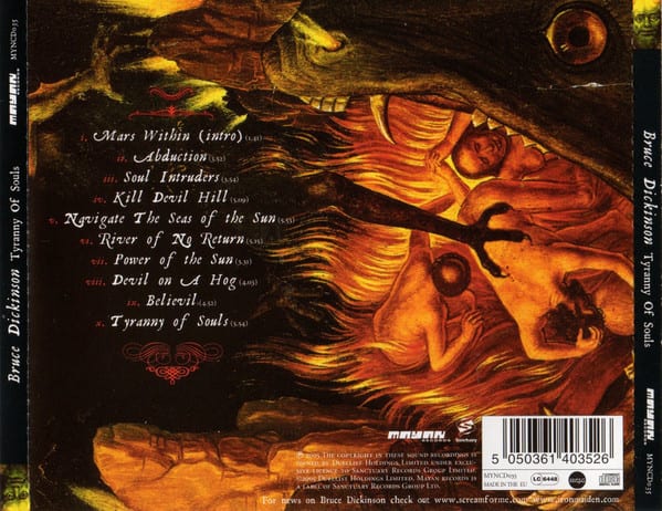 Bruce Dickinson Tyranny of Souls Cd2