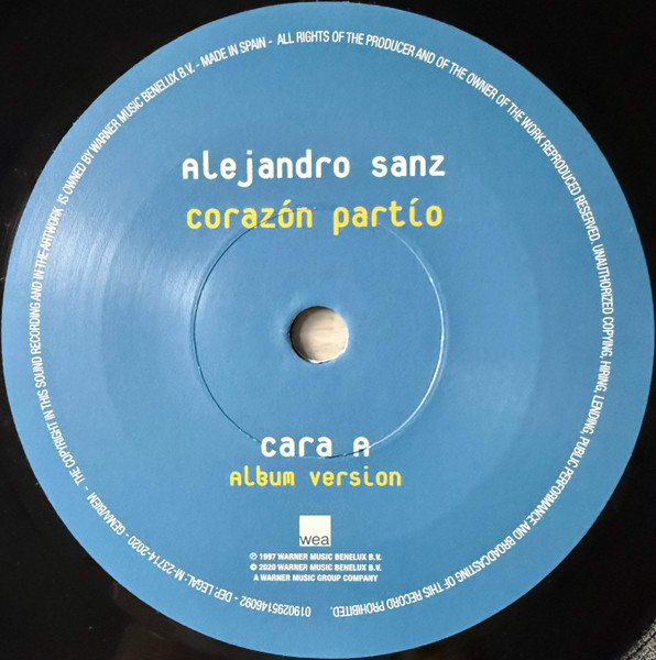 Alejandro Sanz Corazón Partío / Más (7pulgadas) Vinilo3