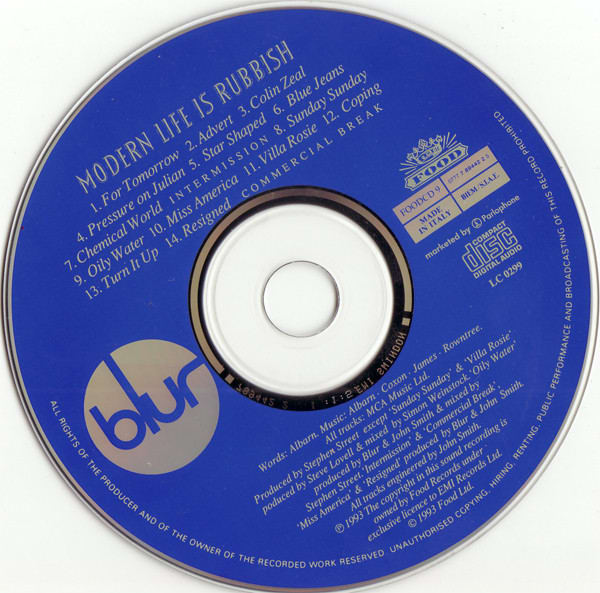 Blur Modern Life Is Rubbish CD3