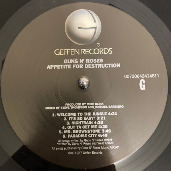 Guns N Roses Appetite For Destruction Vinilo3