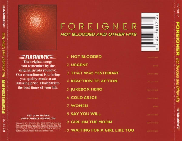 Foreigner Hot Blooded And Other Hits CD2