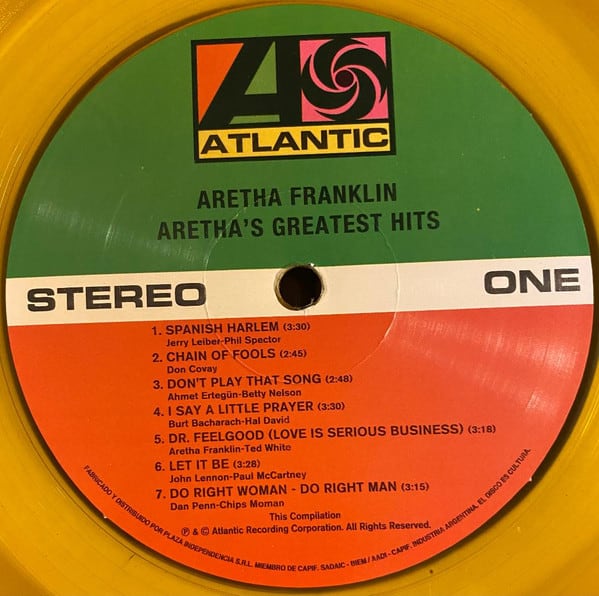 Aretha Franklin Greatest Hits Vinilo3