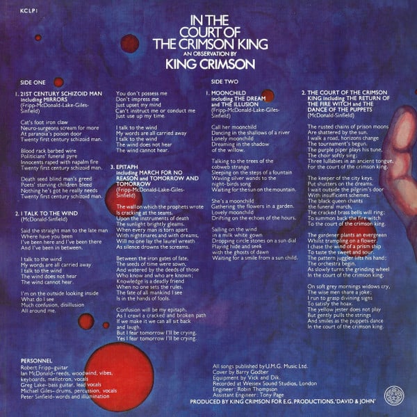 King Crimson In The Court Of The Crimson King Vinilo1