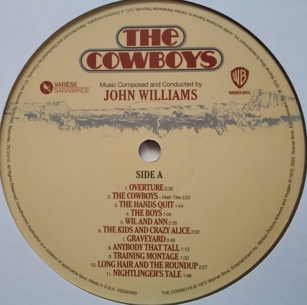 John Williams The Cowboys (OST) Vinilo3